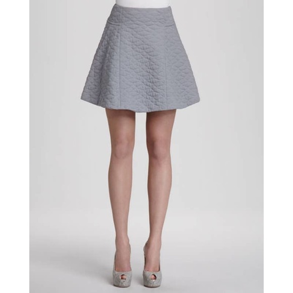 Theyskens' Theory Seedo Quilted Grey A-Line Skirt-0 - Picture 3 of 10